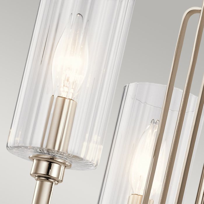 Kimrose Ø45 Nickel taklampa från Elstead Lighting - Dess geometriska former st&aring;r i fokus och f&ouml;rst&auml;rks av en elegant finish i polerad nickel.