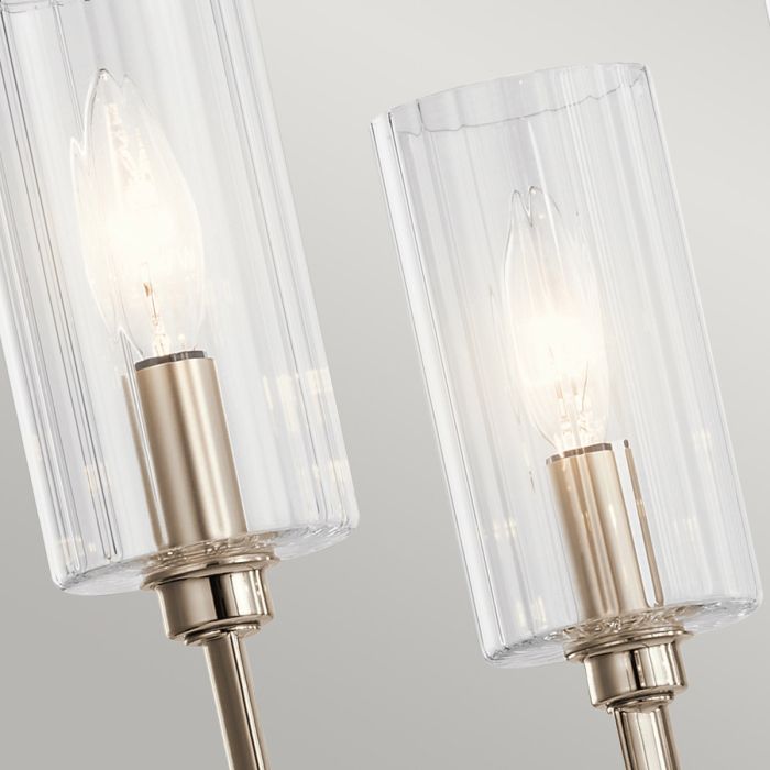 Kimrose Ø68 Nickel taklampa från Elstead Lighting - Dess geometriska former st&aring;r i fokus och f&ouml;rst&auml;rks av en elegant finish i polerad nickel.