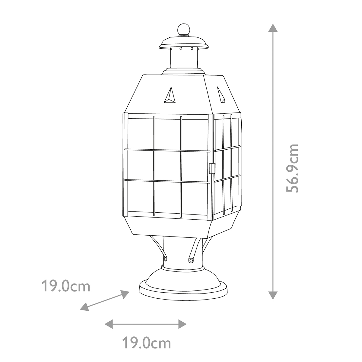 Nantucket 57cm Antikmässing från Elstead Lighting - Tillverkad av massiv m&auml;ssing och glas, erbjuder den en robust och elegant konstruktion som &aring;ldras vackert &ouml;ver tid.