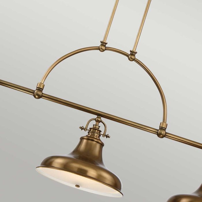 Emery 133cm Mässing taklampa från Elstead Lighting - Emery &auml;r en takpendel i klassisk Americana-stil som tillf&ouml;r en nostalgisk och elegant k&auml;nsla till hemmet.