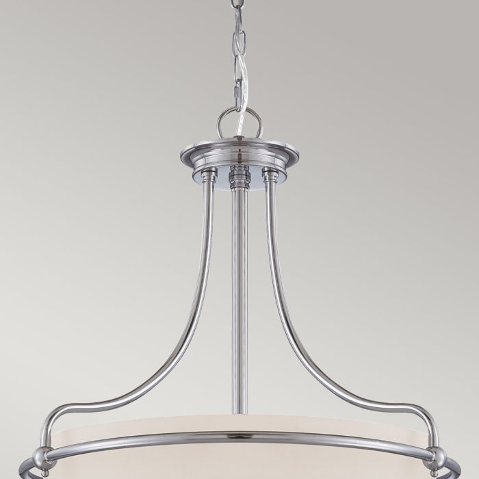 Griffin Ø53 Krom taklampa från Elstead Lighting - Denna diskreta design erbjuder en stilren och mjuk modern look som passar i nästan alla rum.