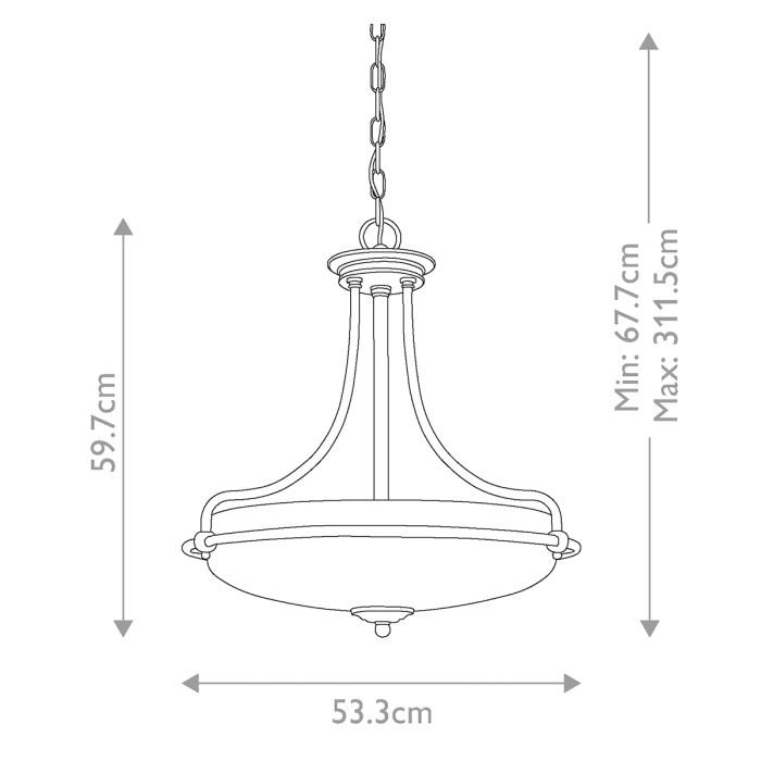 Griffin Ø53 Krom taklampa från Elstead Lighting - Denna diskreta design erbjuder en stilren och mjuk modern look som passar i nästan alla rum.