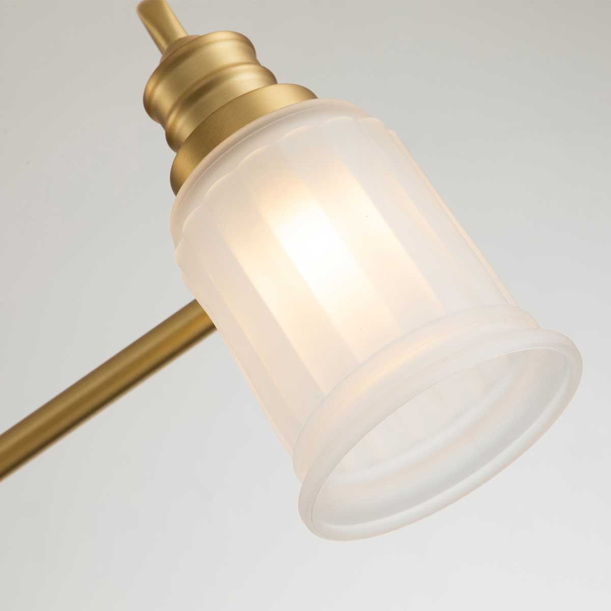 Swell 60cm Borstad mässing badrumslampa från Elstead Lighting - Swell v&auml;gglampa i borstad m&auml;ssing &auml;r en stilren amerikansk klassiker, tillverkad i st&aring;l med frostat glas.
