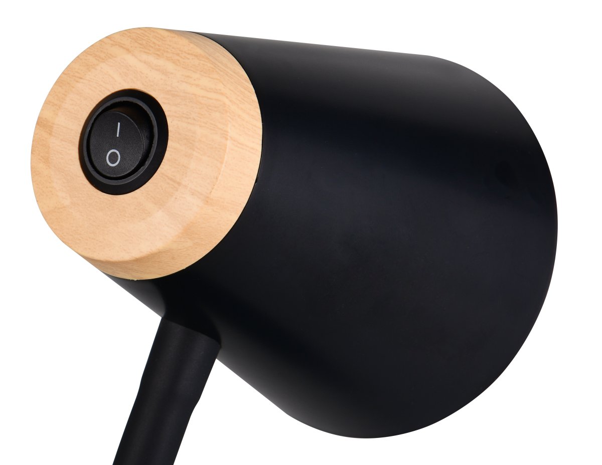 Pongo Svart klämlampa från Trio Lighting - Pongo &auml;r en modern kl&auml;mlampa med dekorativa tr&auml;detaljer.