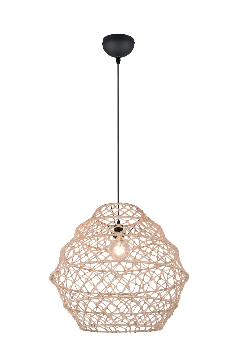 Hive Ø60 Natur taklampa från Trio Lighting - Hive &auml;r en modern pendel av naturliga material som medf&ouml;r en varm och harmonisk st&auml;mning till hemmet.