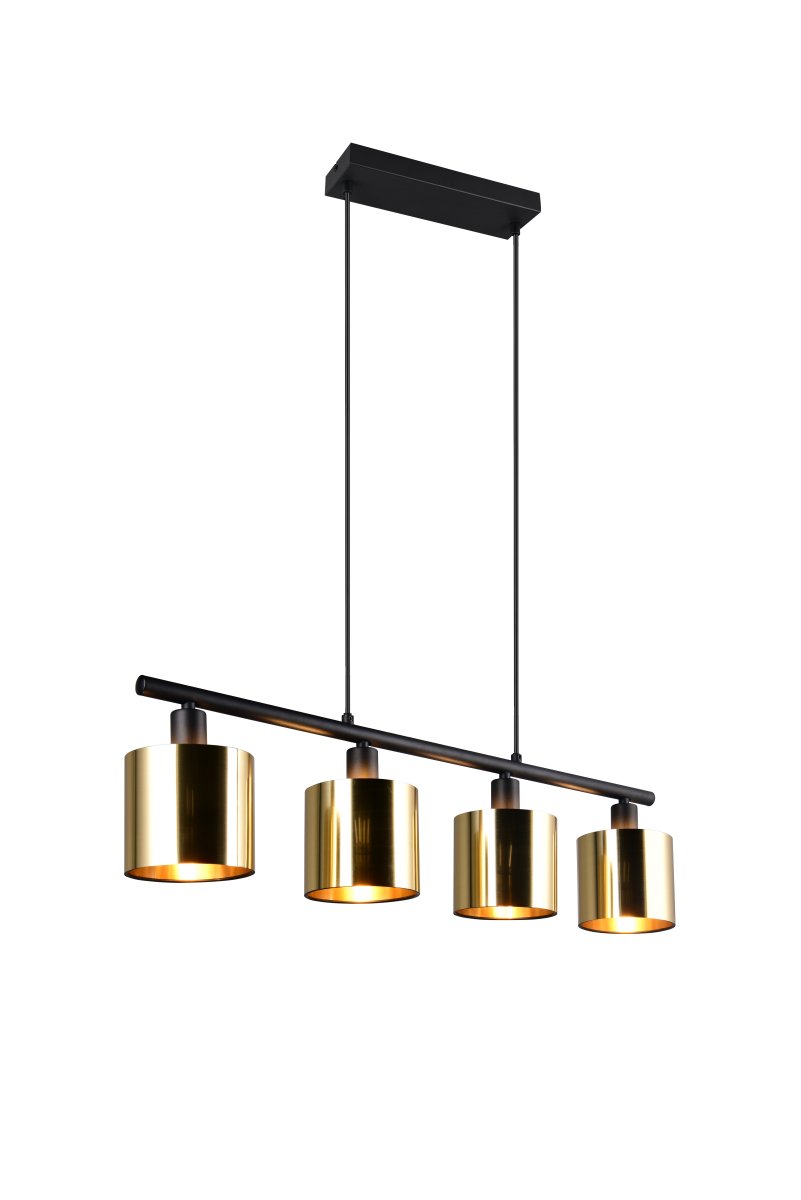 Jason 75cm Guld taklampa från Trio Lighting - Jason är en elegant pendel med industriell design gjord av metall.