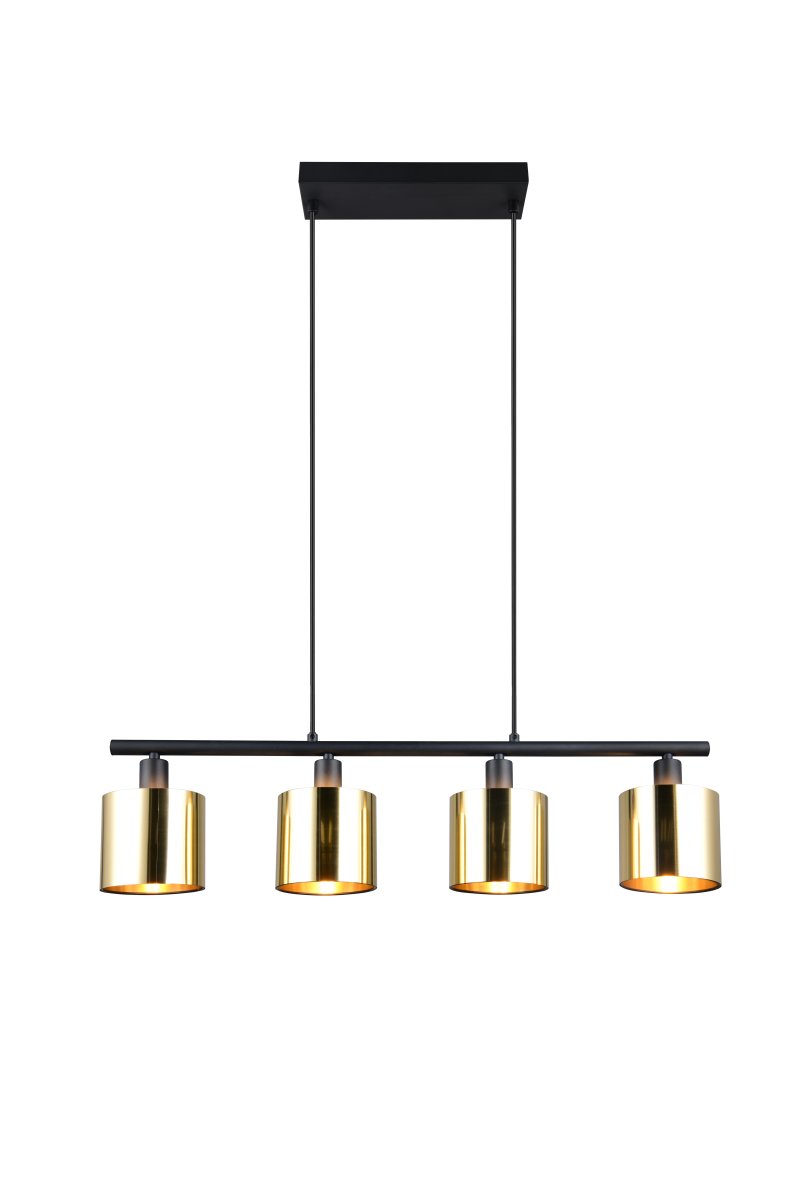 Jason 75cm Guld taklampa från Trio Lighting - Jason är en elegant pendel med industriell design gjord av metall.