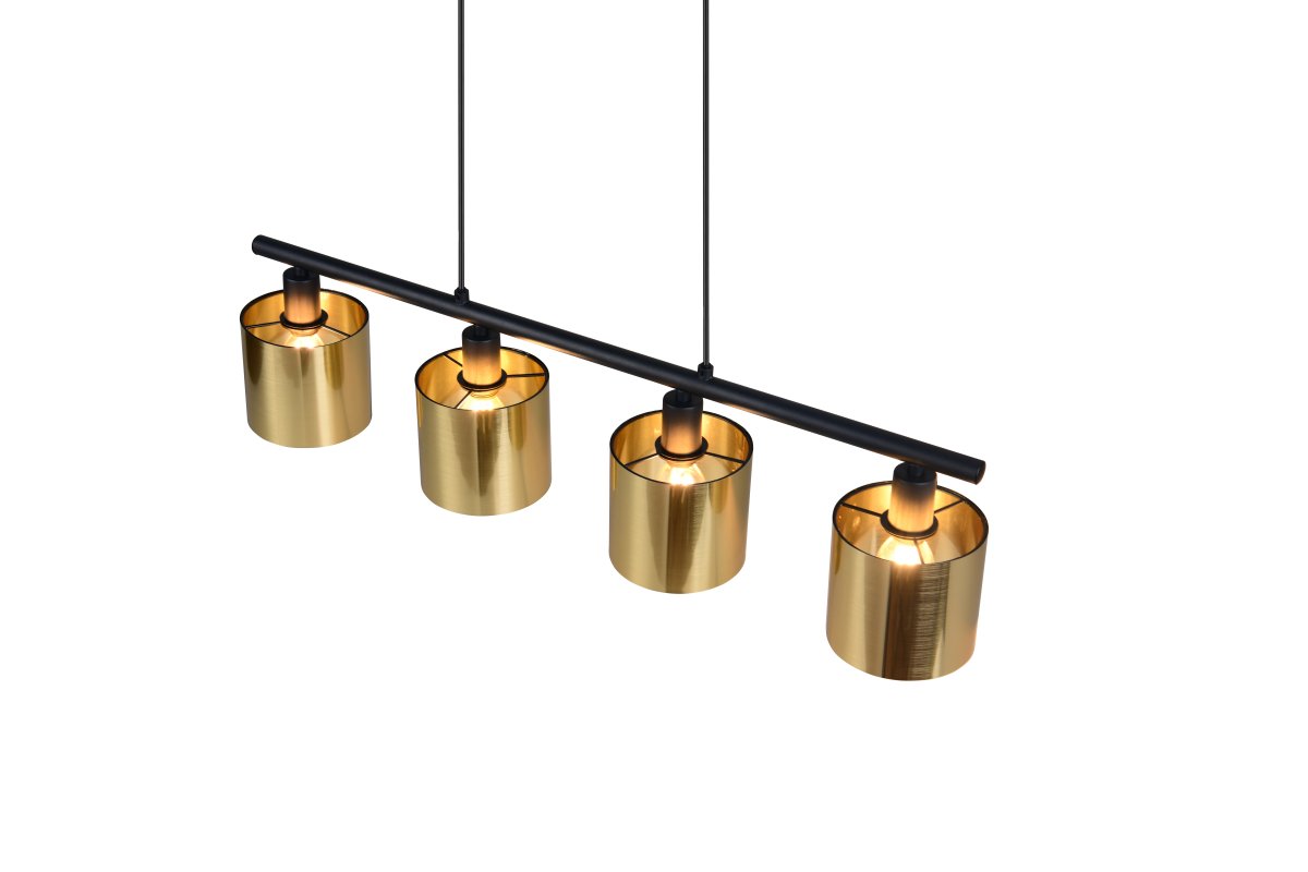 Jason 75cm Guld taklampa från Trio Lighting - Jason är en elegant pendel med industriell design gjord av metall.