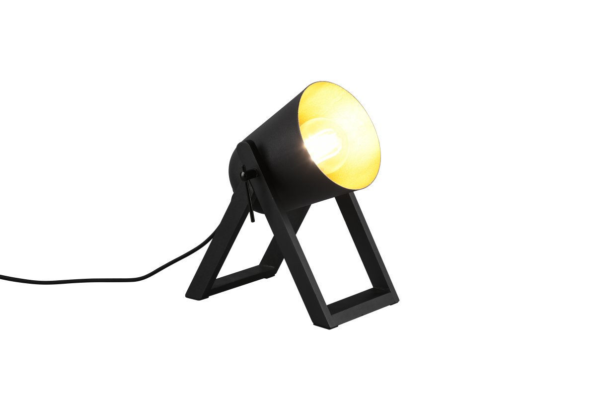 Marc 20cm Svart bordslampa från Trio Lighting - Bordslampan Marc &ouml;vertygar med sin eleganta blandning av form, f&auml;rg och material och utstr&aring;lar en modern k&auml;nsla som g&ouml;r den lilla bordslampan till ett riktigt blickf&aring;ng.