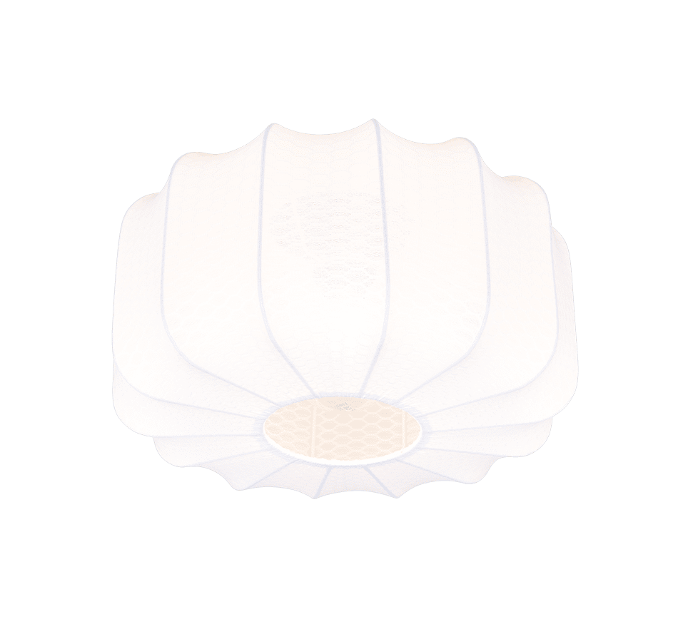 Madeline Ø40 Vit plafond från Trio Lighting - Sk&auml;rmen i textil skapar en fin ljusspridning i rummet.