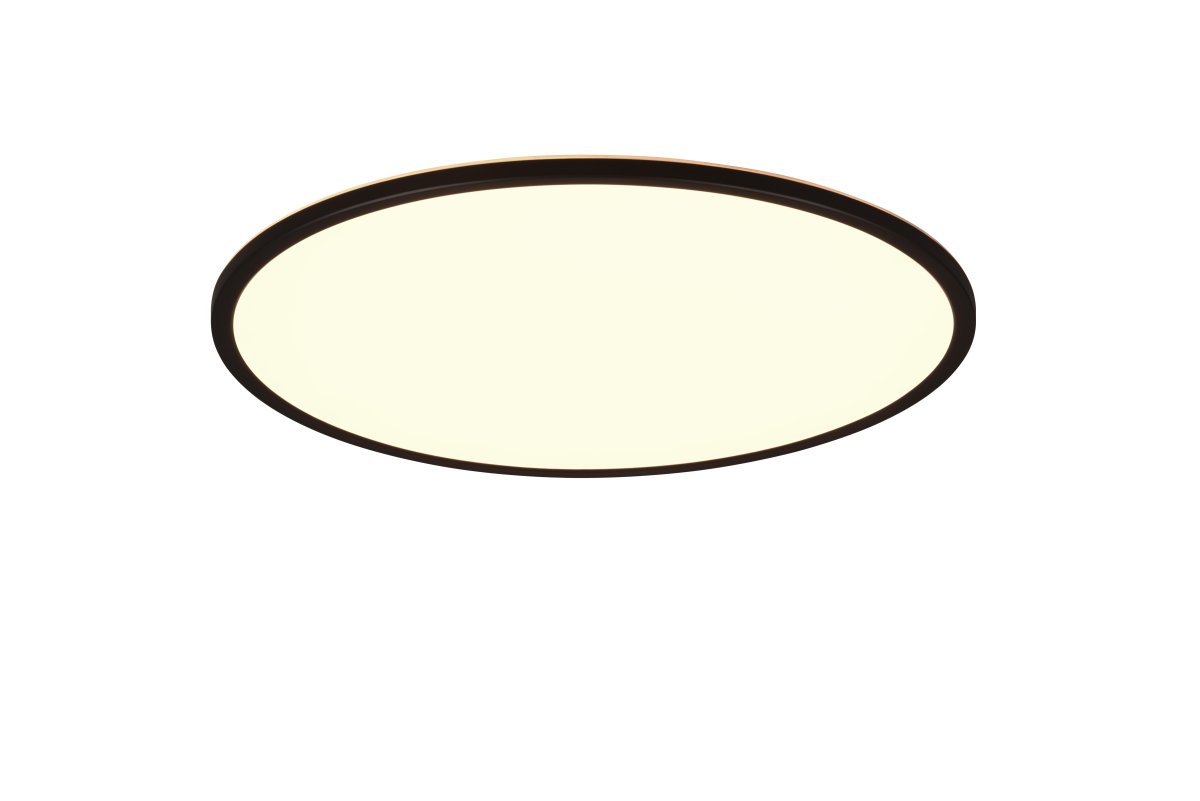 Scott Ø50 Svart plafond från Trio Lighting - Samspelet mellan den geometriska grundformen och den stora ljusytan p&aring; Scott plafond utstr&aring;lar lugn.