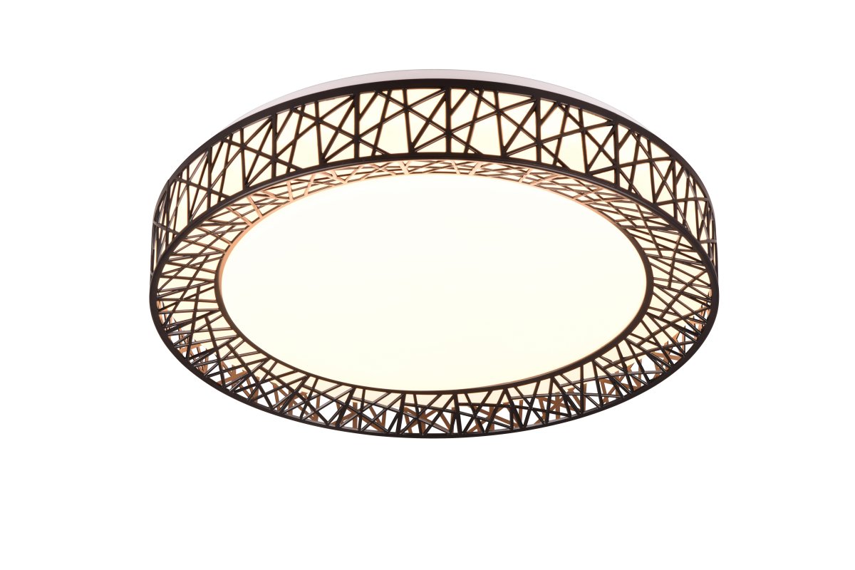 Cluster Ø48 Svart plafond från Trio Lighting - Oavsett om taklampan monteras i vardagsrummet eller k&ouml;ket, skapar den fantastiska och dekorativa ljusaccenter tack vare sin unika ram.