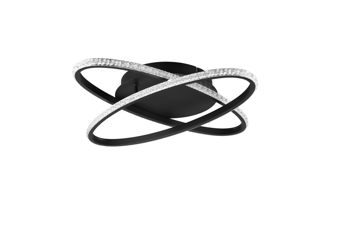 Lane Ø58 Svart plafond från Trio Lighting - De rörliga elementen och möjligheten att justera ljusstyrkan från 100% till 50% och 25% med din vanliga väggströmbrytare, skapar atmosfäriska ljuseffekter i ditt tak med en personlig charm.