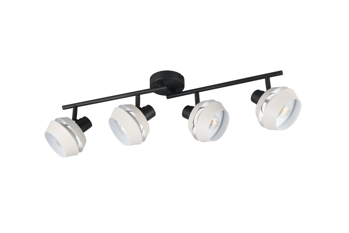 Isla 4 Ljusgrå spotlight från Trio Lighting - Med sin tidl&ouml;sa estetik i mattsvart och varmgr&aring;a sk&auml;rmar &auml;r den ett perfekt komplement till alla hem.