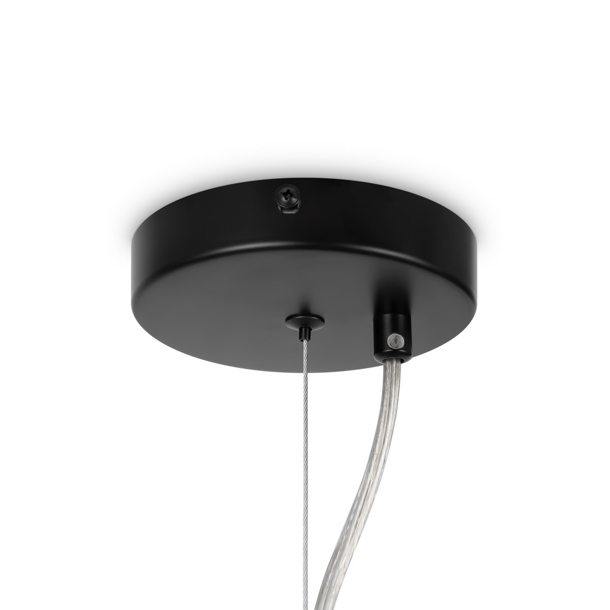 Dallas Ø65 Svart taklampa från Maytoni - Dess unika design med runda glaskupor i olika riktningar skapar ett dramatiskt och elegant ljusspel som fyller rummet med v&auml;rme och karakt&auml;r.