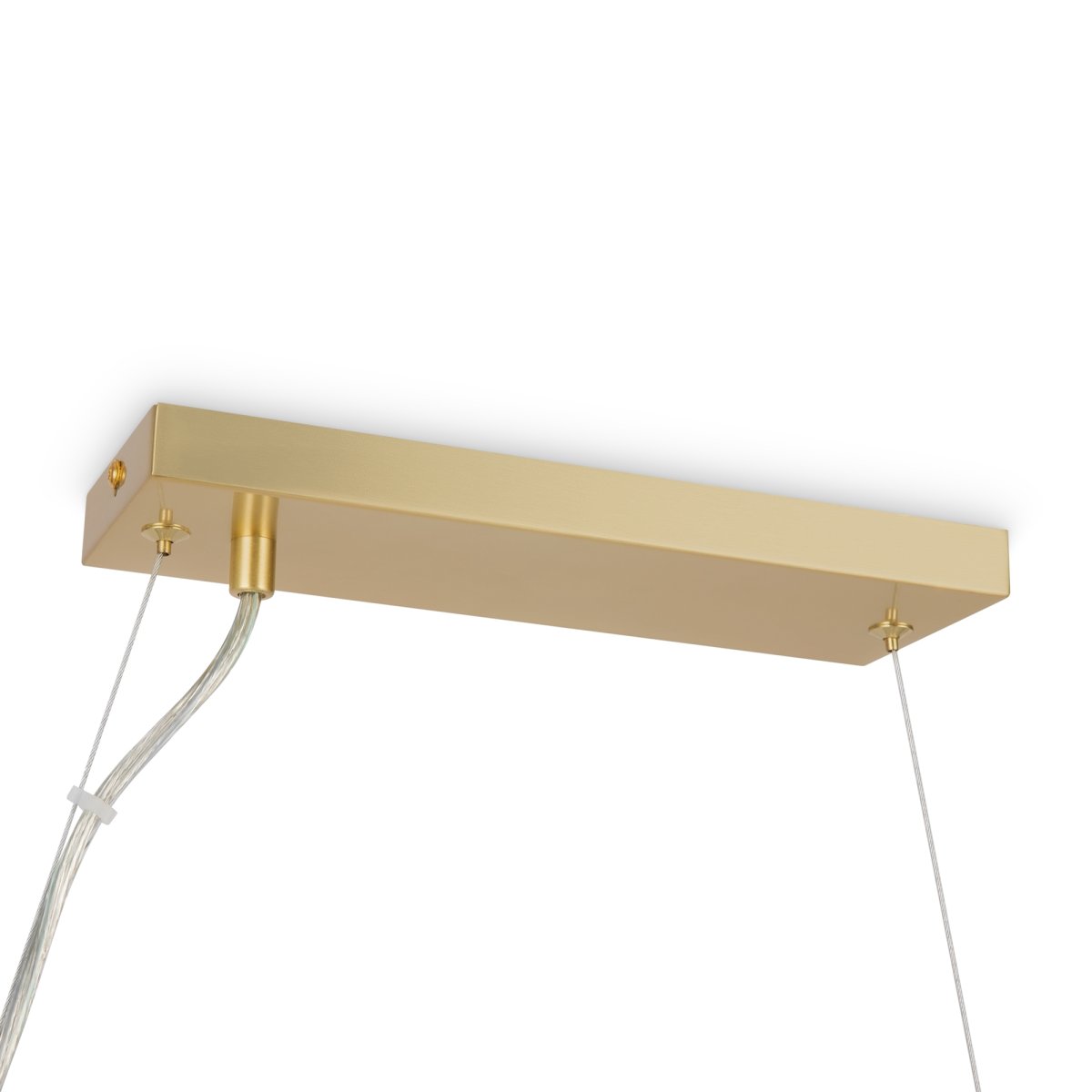 Dallas 123cm Guld taklampa från Maytoni - Dess unika design med runda glaskupor i olika riktningar skapar ett dramatiskt och elegant ljusspel som fyller rummet med v&auml;rme och karakt&auml;r.