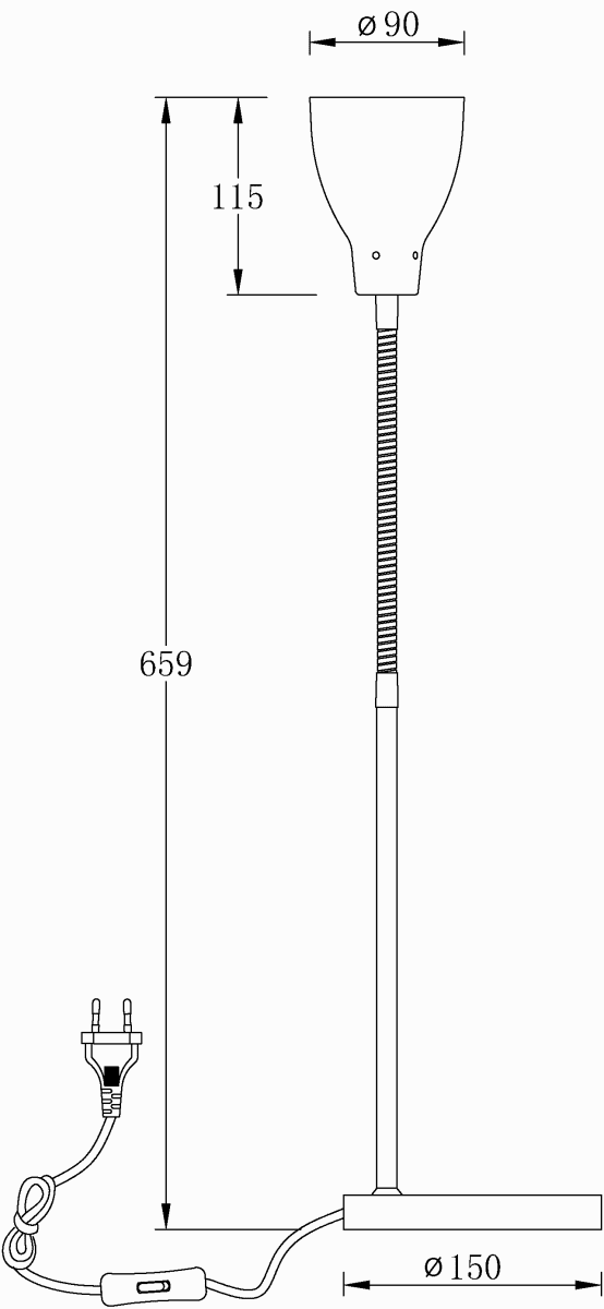 Sarek 45cm Stål skrivbordslampa från Aneta Lighting - Sarek &auml;r en klassisk skrivbordslampa med tidl&ouml;s design i st&aring;l.