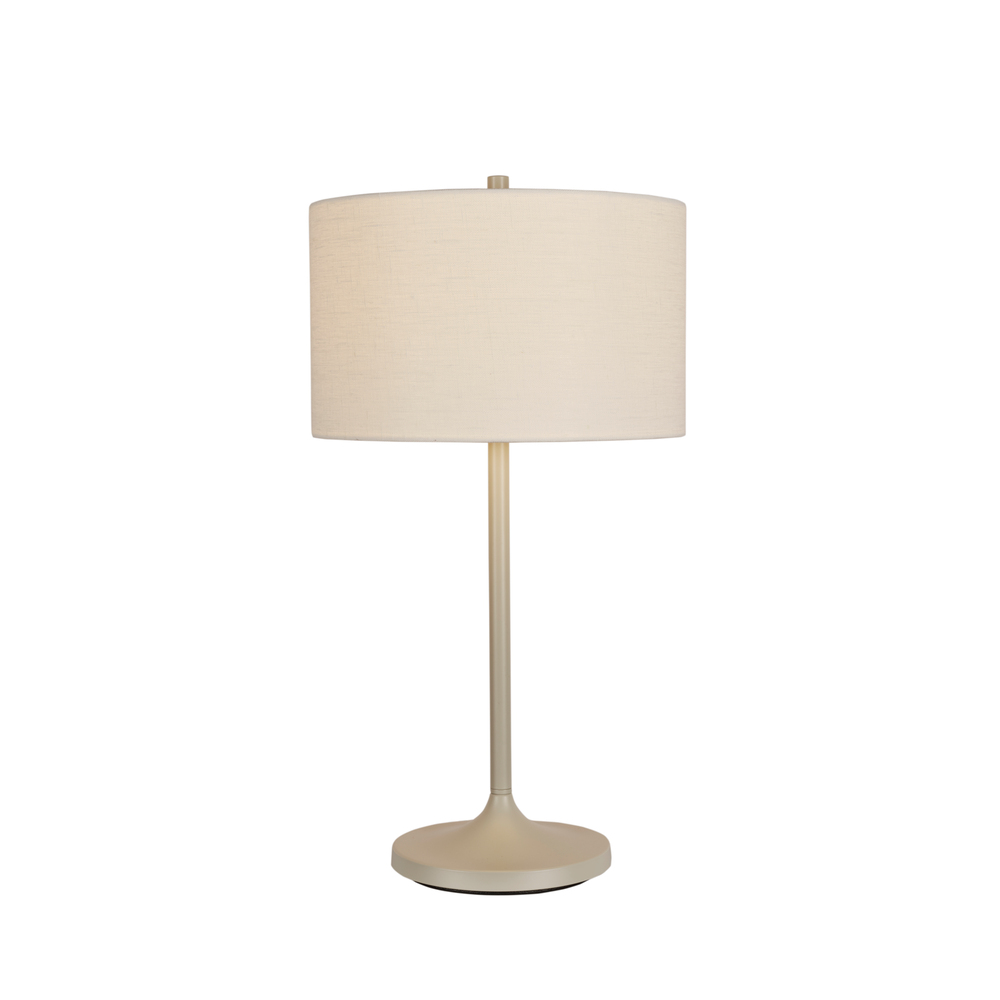 Soft 64cm Vit/sand bordslampa från Belid - Soft bordslampa &auml;r en stilren och harmonisk lampa med en sk&auml;rm i vitt, europeiskt odlat lin och en fot i sandf&auml;rgad metall.