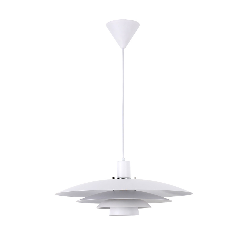 Stealth Ø50 Vit taklampa från Nordic Lighting - Lampan levereras med tv&aring; upps&auml;ttningar detaljer &ndash; knoppar och ringar i b&aring;de krom och vitt &ndash; s&aring; att du sj&auml;lv kan v&auml;lja uttryck och anpassa designen efter din inredning.