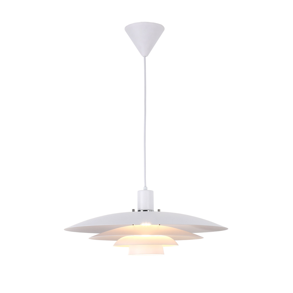 Stealth Ø50 Vit taklampa från Nordic Lighting - Lampan levereras med tv&aring; upps&auml;ttningar detaljer &ndash; knoppar och ringar i b&aring;de krom och vitt &ndash; s&aring; att du sj&auml;lv kan v&auml;lja uttryck och anpassa designen efter din inredning.