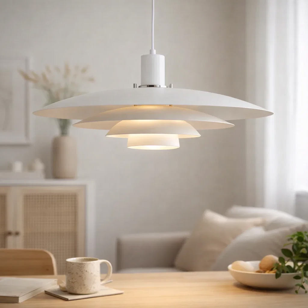 Stealth Ø50 Vit taklampa från Nordic Lighting - Lampan levereras med tv&aring; upps&auml;ttningar detaljer &ndash; knoppar och ringar i b&aring;de krom och vitt &ndash; s&aring; att du sj&auml;lv kan v&auml;lja uttryck och anpassa designen efter din inredning.