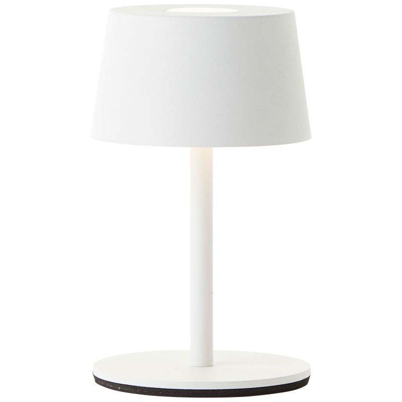 Jona 25cm Vit portabel från Brilliant - P&aring; ovansidan av sk&auml;rmen sitter en inbyggd 3-stegs dimmer som g&ouml;r att du enkelt kan justera ljuset i tre olika steg.