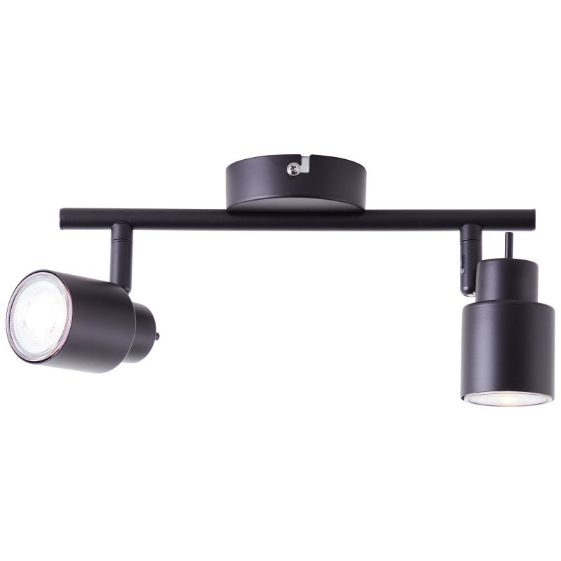Andres 2 Svart spotlight från Brilliant - Ljuset kan riktas f&ouml;r att framh&auml;va detaljer eller lysa upp st&ouml;rre delar av rummet, och lampan kan monteras b&aring;de i tak och p&aring; v&auml;gg.