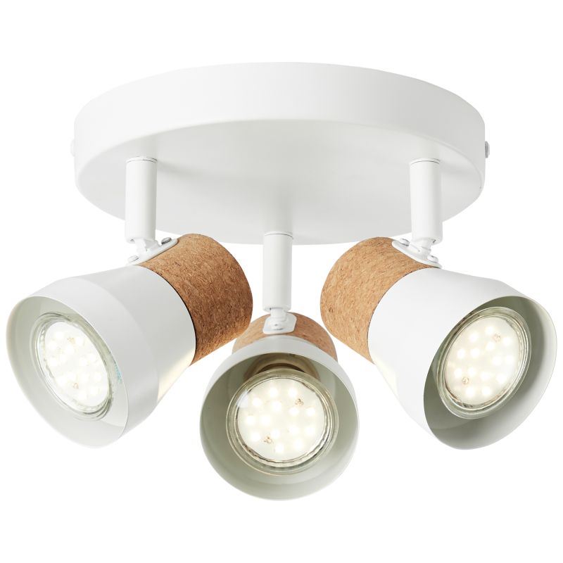 Moka 3 Vit spotlight från Brilliant - Moka &auml;r en flexibel spotlight av metall och naturlig kork som g&ouml;r det enkelt att skapa en personlig belysning.