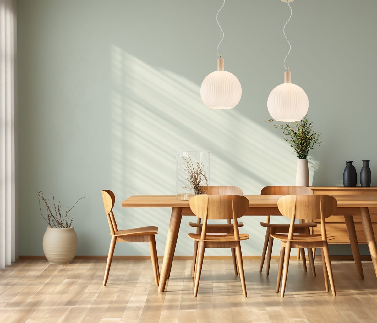 Lapponia Ø35 Vit taklampa från Aneta Lighting - Taklampan Lapponia i glas och vitoljat tr&auml; tillf&ouml;r en naturn&auml;ra och ombonad k&auml;nsla i ditt hem.