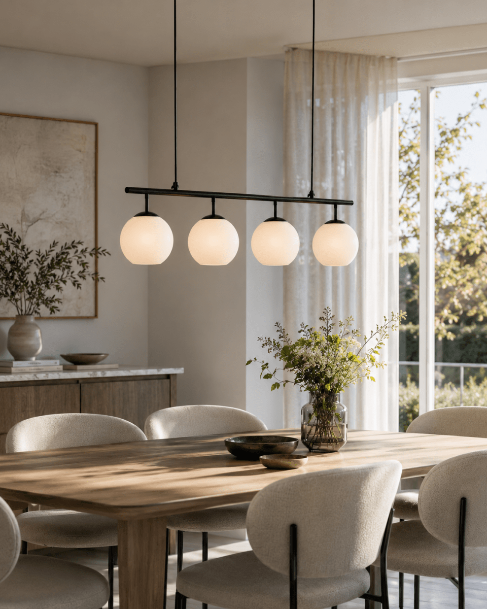 Globi 4 78cm Svart/Vit taklampa från Nordic Lighting - Globi blir ett dekorativt blickf&aring;ng som passar lika bra i moderna hem som i mer klassiska milj&ouml;er.