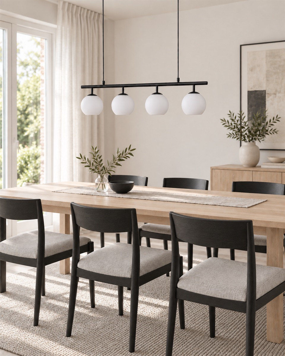 Globi 4 78cm Svart/Vit taklampa från Nordic Lighting - Globi blir ett dekorativt blickf&aring;ng som passar lika bra i moderna hem som i mer klassiska milj&ouml;er.