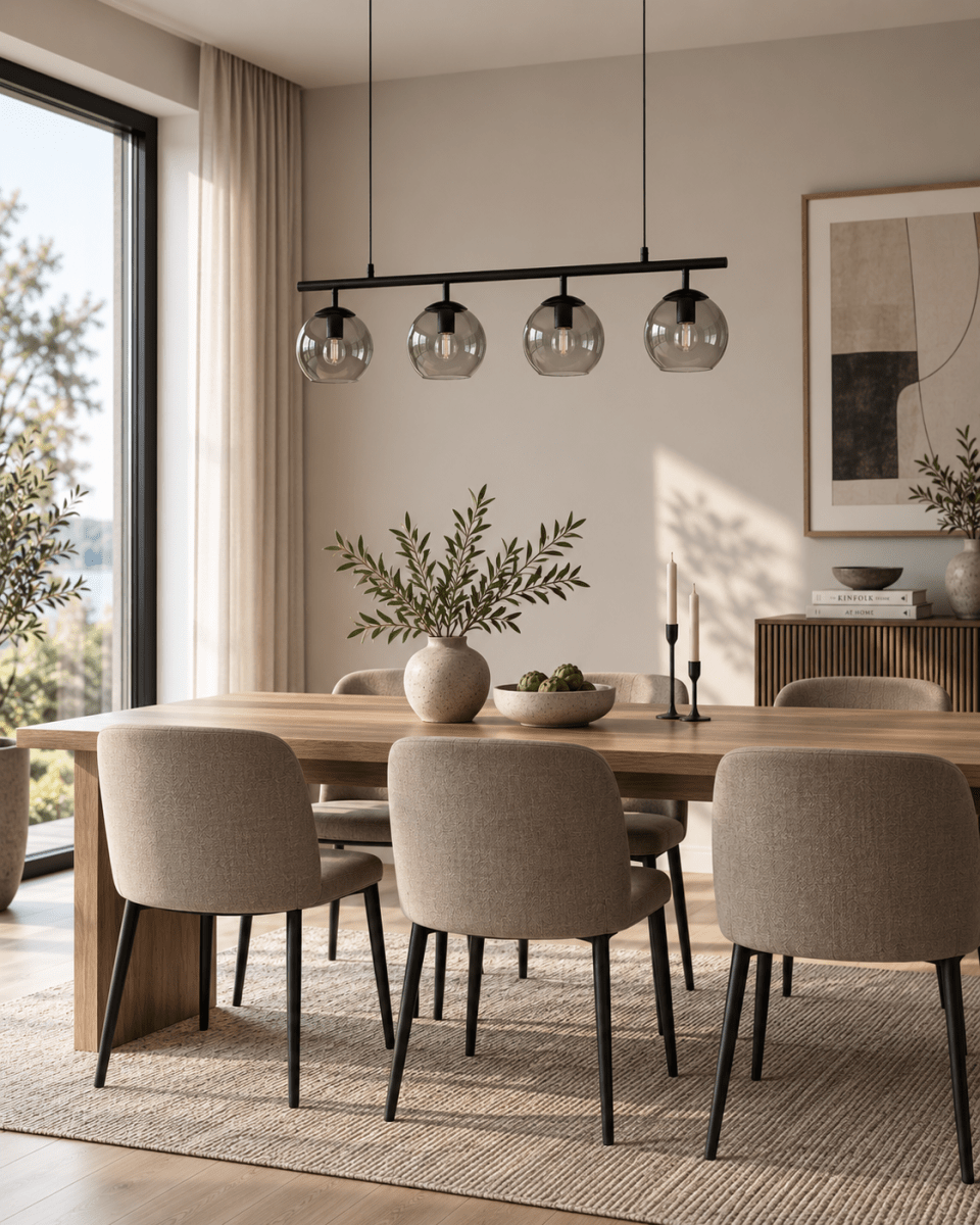 Globi 4 78cm Svart/Rökfärgad taklampa från Nordic Lighting - Globi blir ett dekorativt blickf&aring;ng som passar lika bra i moderna hem som i mer klassiska milj&ouml;er.