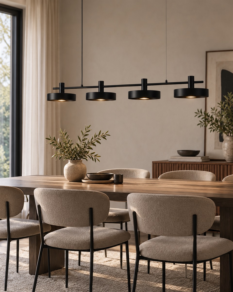 Birillo 130cm Svart taklampa från Nordic Lighting - Birillo &auml;r en modern takpendel i metall med en stilren och grafisk design.