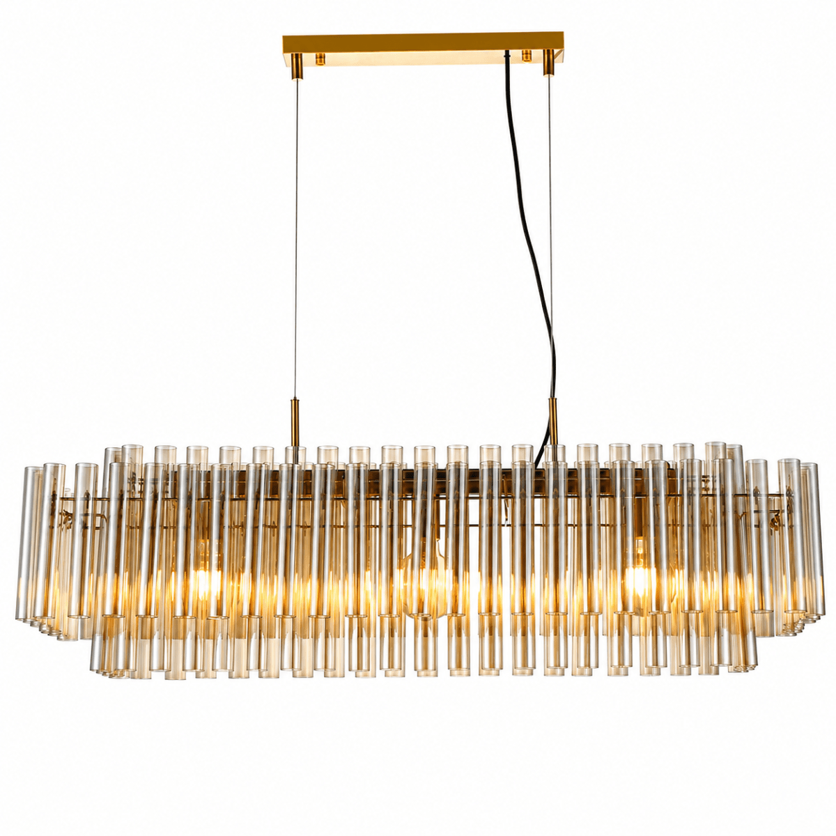 Lampan - Lancaster 105cm - Kristallkrona - Mässing/amber