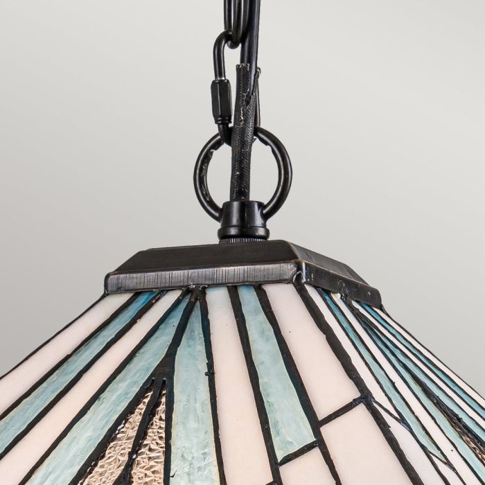 Alderley 38cm Flerfärgad från Elstead Lighting - Metallkomponenterna har en djup vintage brons-finish och en klassisk art d&eacute;co-design.