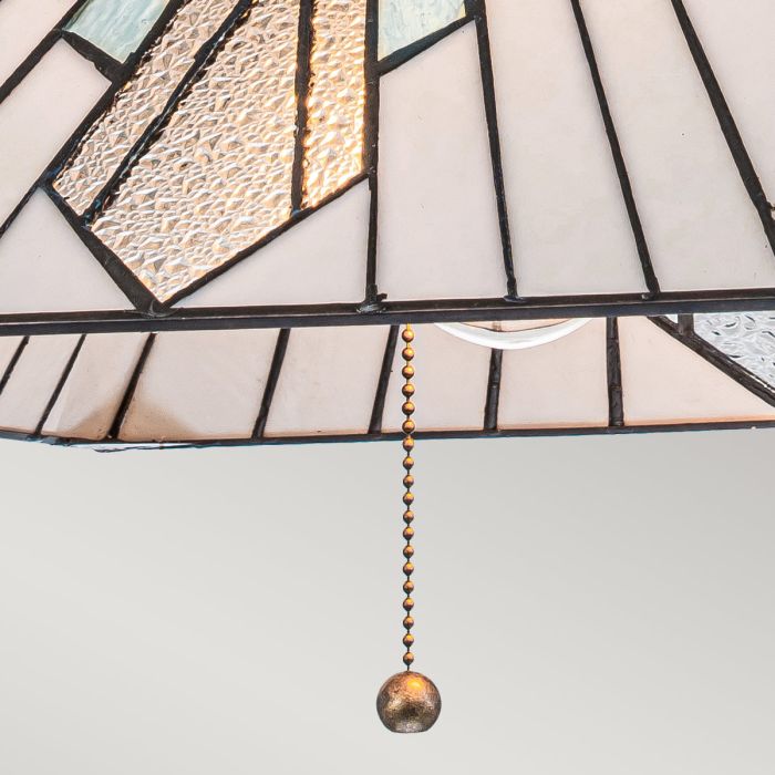 Alderley 38cm Flerfärgad från Elstead Lighting - Metallkomponenterna har en djup vintage brons-finish och en klassisk art d&eacute;co-design.