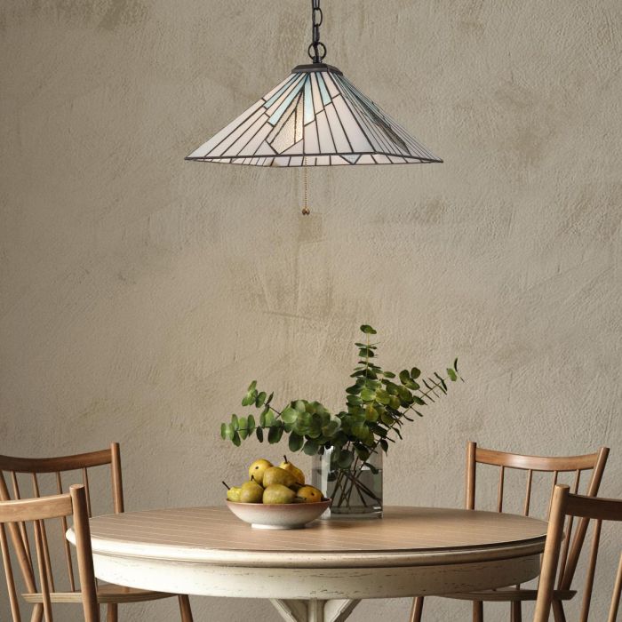 Alderley 38cm Flerfärgad från Elstead Lighting - Metallkomponenterna har en djup vintage brons-finish och en klassisk art d&eacute;co-design.