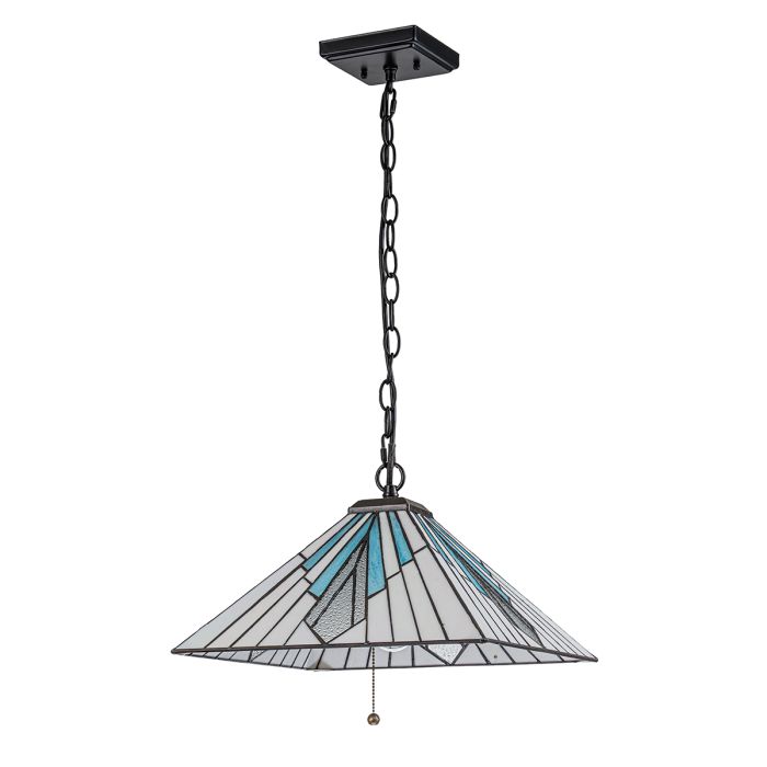 Alderley 38cm Flerfärgad från Elstead Lighting - Metallkomponenterna har en djup vintage brons-finish och en klassisk art d&eacute;co-design.