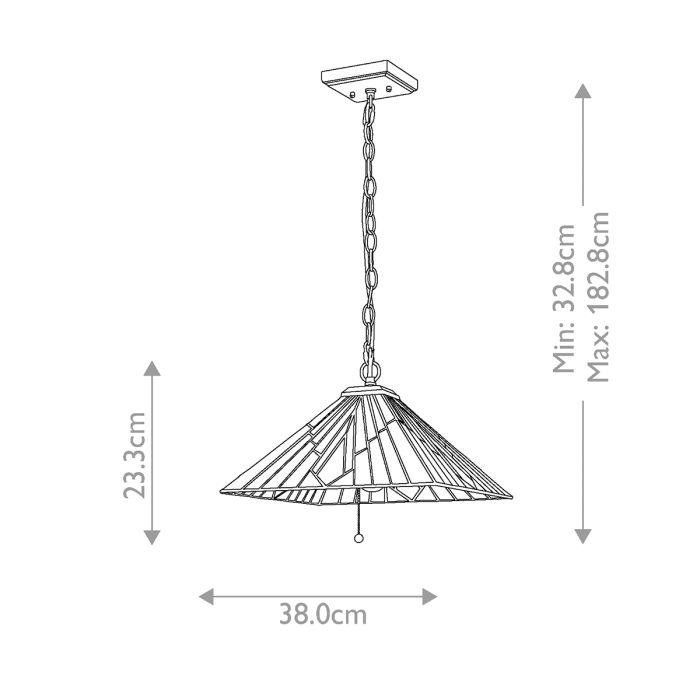 Alderley 38cm Flerfärgad från Elstead Lighting - Metallkomponenterna har en djup vintage brons-finish och en klassisk art d&eacute;co-design.