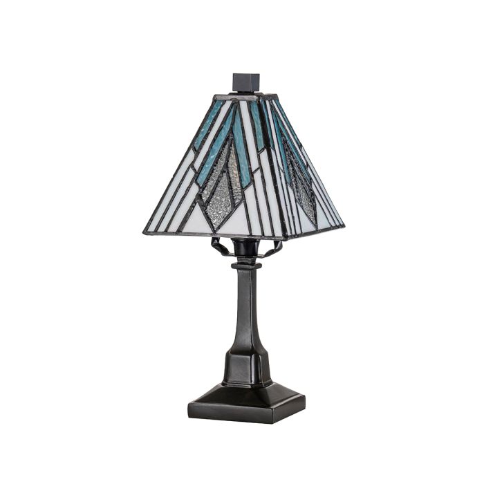 Alderley 32cm Flerfärgad från Elstead Lighting - Metallkomponenterna har en djup vintage brons-finish och en klassisk art d&eacute;co-design, vilket ger en tidl&ouml;s och elegant look.