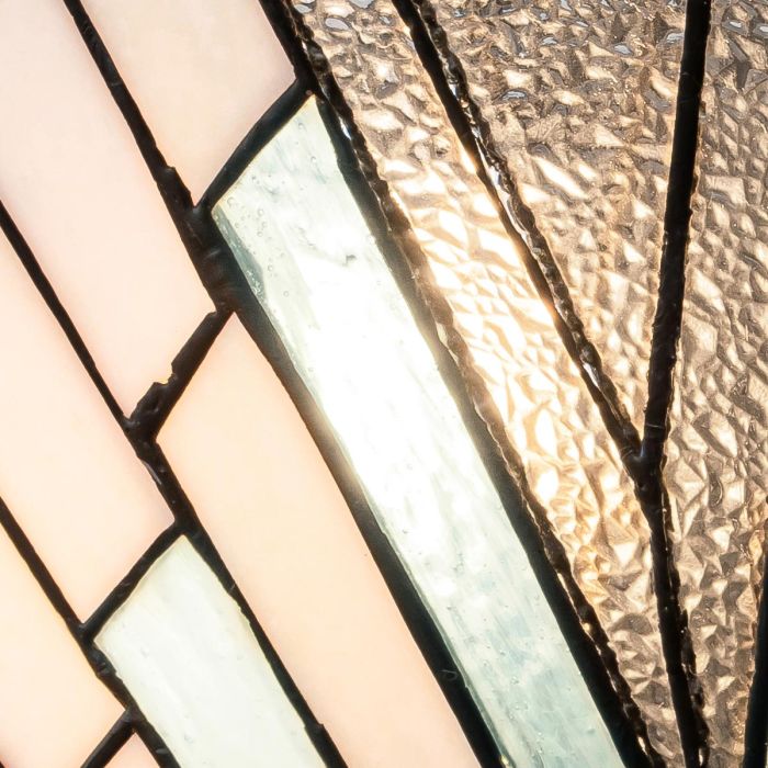 Alderley 30cm Flerfärgad från Elstead Lighting - Metallkomponenterna har en djup vintage brons-finish och en klassisk art d&eacute;co-design, vilket ger en tidl&ouml;s och elegant look.