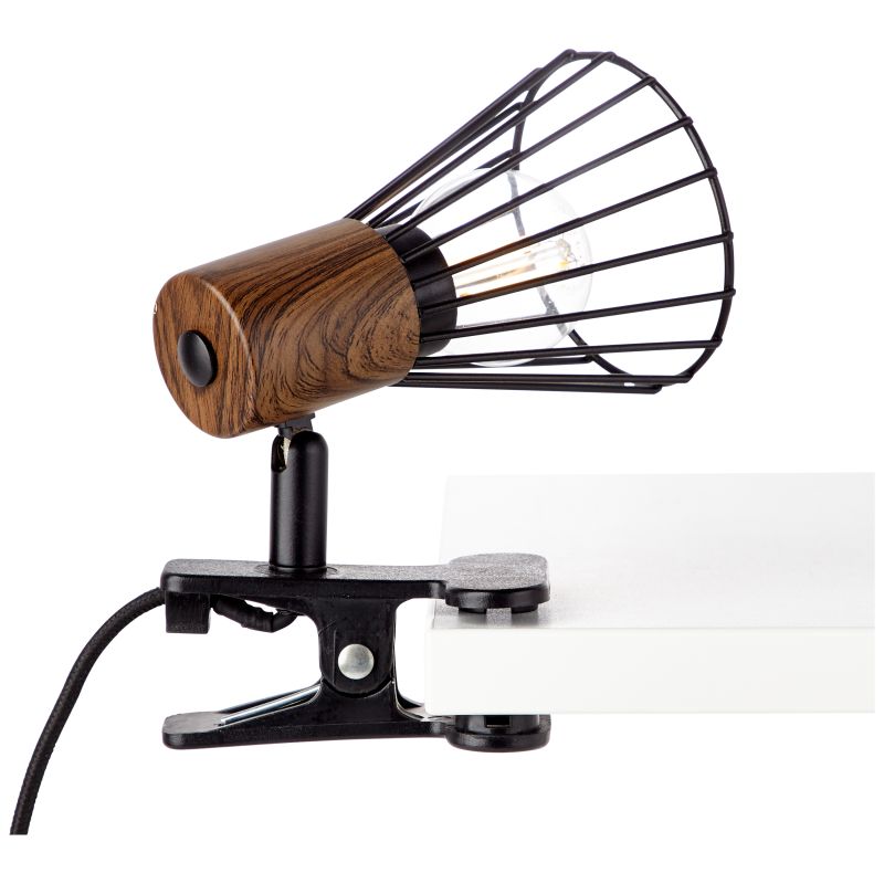 Manama Svart klämlampa från Brilliant - Manama kl&auml;mlampa &auml;r en smart och flexibel armatur som kombinerar retro och modern design.