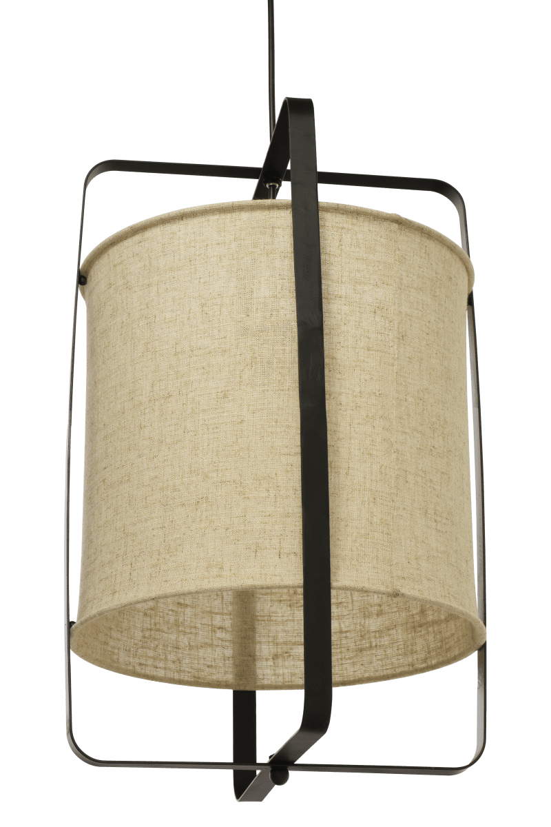 Ronda Ø30 Natur taklampa från Aneta Lighting - Ronda &auml;r en modern taklampa med en metallstomme och ett linneliknande tyg som skapar en varm och mysig atmosf&auml;r.