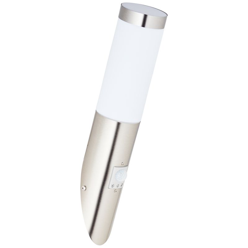 Chorus Stål utelampa från Brilliant - Du kan v&auml;lja hur l&auml;nge lampan ska lysa vid r&ouml;relse, fr&aring;n 10 till 300 sekunder.