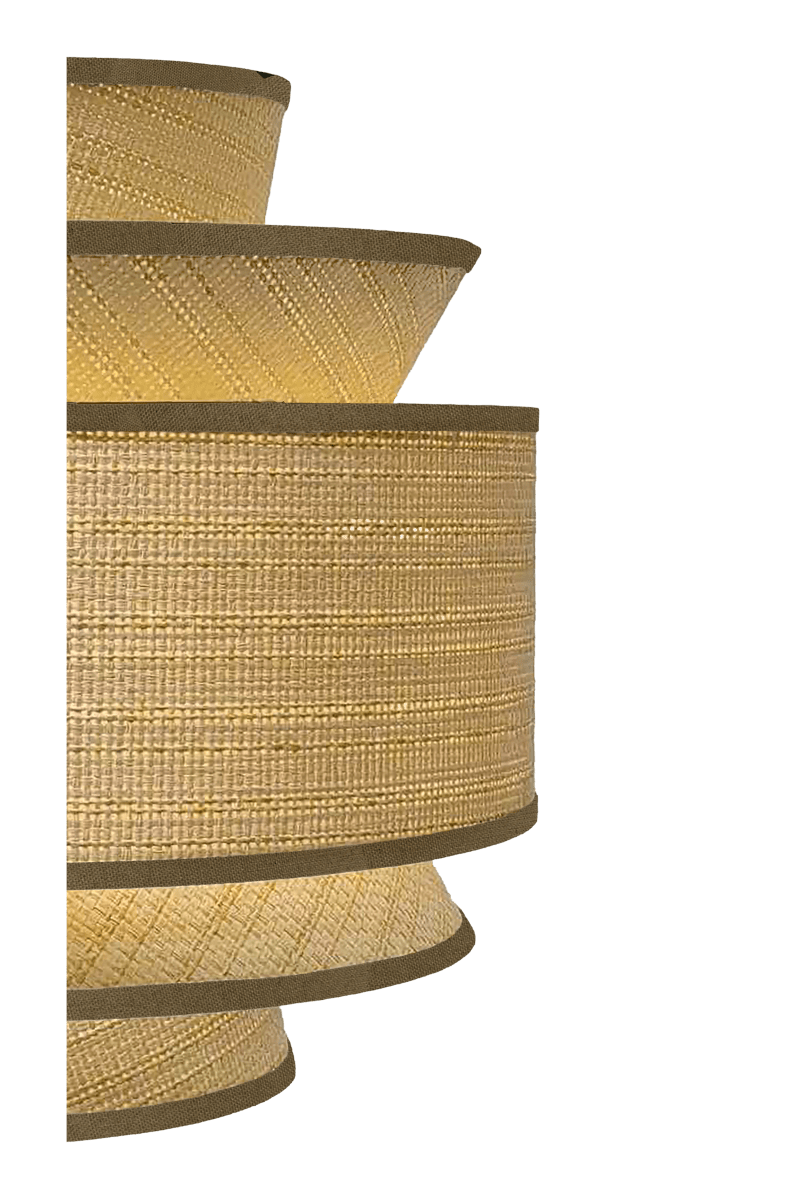 Ambrosia Ø50 Natur taklampa från Aneta Lighting - N&auml;r lampan &auml;r t&auml;nd silas ljuset genom pappersbasten och skapar ett varmt och st&auml;mningsfullt sken.