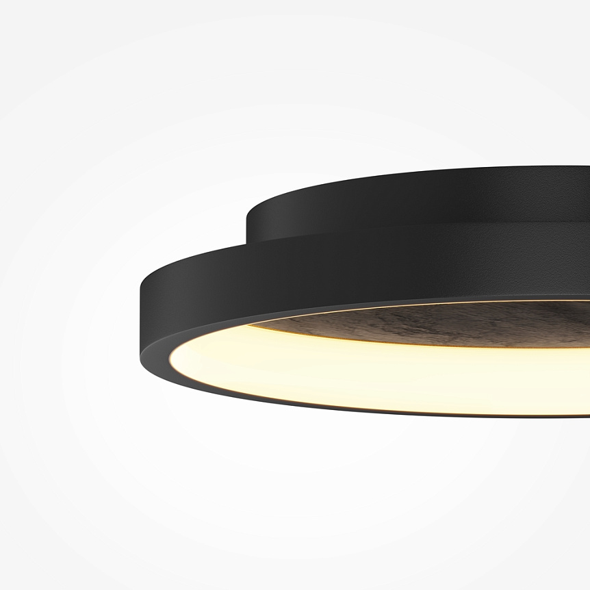 Orign Ø60 Svart plafond från Maytoni - Orign &auml;r en plafond i metall med en elegant stenimitation i mitten som ger ett naturligt och exklusivt intryck.