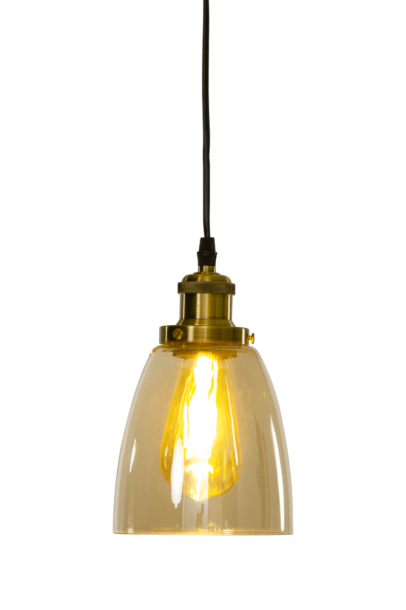 Niki Ø14 Amber fönsterlampa från Aneta Lighting - Niki &auml;r en enkel och elegant h&auml;ngande f&ouml;nsterlampa som ger en hemtrevlig k&auml;nsla i vilket rum som helstmed sina detaljer i antikm&auml;ssing.
